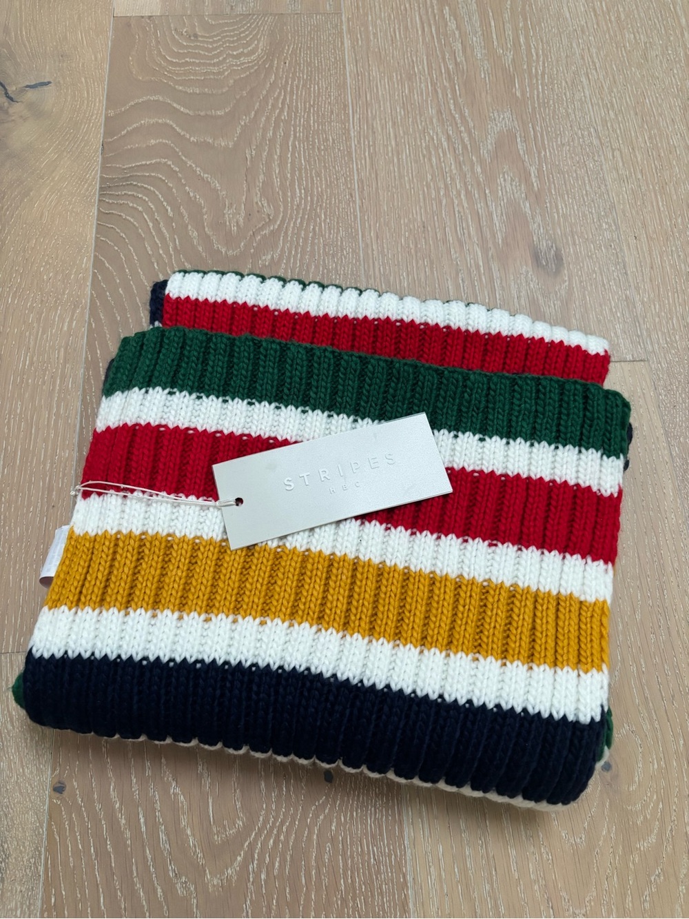 Hudson's Bay HBC Stripes Knit Throw Scarf - Multicolor
